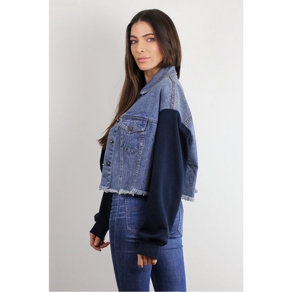 Mod Ref denim jacket with sweatshirt sleeves - Picture 4 of 8